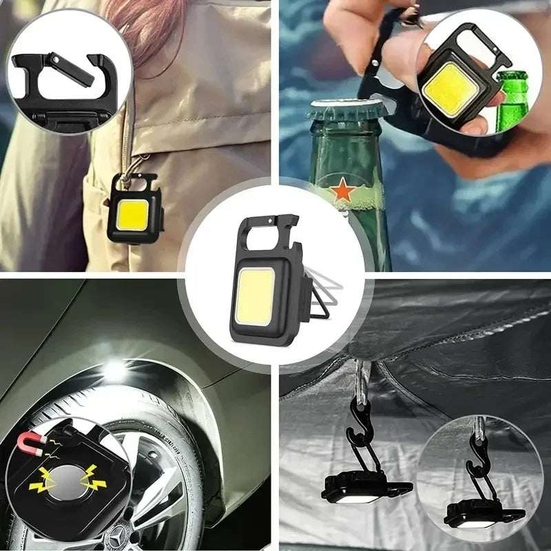 500 lúmenes, recargable por USB, base magnética y múltiples funciones — ilumina cualquier rincón con facilidad
