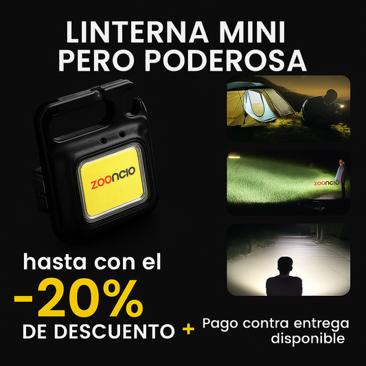 500 lúmenes, recargable por USB, base magnética y múltiples funciones — ilumina cualquier rincón con facilidad